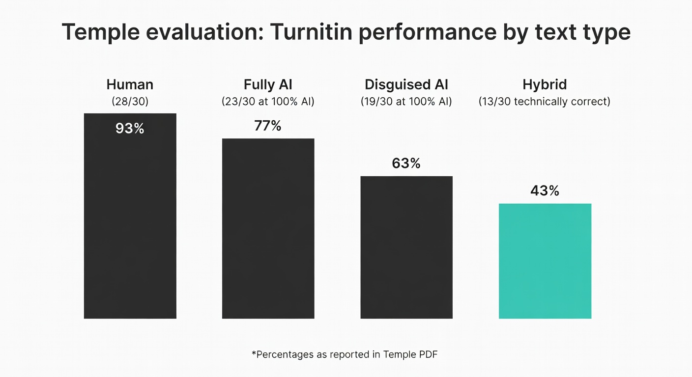 A bar chart that tells the story in one glance: the hybrid category is where the wheels start to wobble.